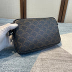 CELINE MEDIUM MESSENGER BAG 23 IN BLACK TRIOMPHE CANVAS
