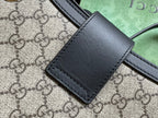 GUCCI PADLOCK LARGE 35 SHOULDER BAG BEIGE CANVAS AND BLACK CALFSKIN
