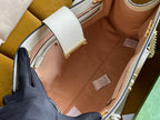 GUCCI PADLOCK LARGE 35 SHOULDER BAG BEIGE CANVAS AND WHITE CALFSKIN