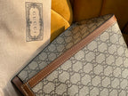 GUCCI PADLOCK LARGE 35 SHOULDER BAG BEIGE CANVAS AND BROWN CALFSKIN