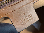 GUCCI PADLOCK LARGE 35 SHOULDER BAG BEIGE CANVAS AND BROWN CALFSKIN