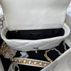 CHANEL MEDIUM 26 FLAP BAG IN WHITE LAMBSKIN