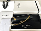 CELINE TRIPHOME 20 BLACK COWHIDE LEATHER CHAIN STRAP BAG