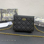 DIOR CARO POUCH 19 BAG IN BLACK CALFSKIN