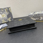 DIOR CARO POUCH 19 BAG IN BLACK CALFSKIN