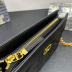 DIOR CARO POUCH 19 BAG IN BLACK CALFSKIN