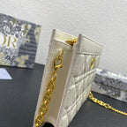 DIOR CARO POUCH 19 BAG IN WHITE CALFSKIN