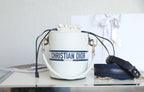 DIOR VIBE 18 BUCKET BAG IN WHITE CALFSKIN