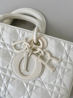 DIOR MEDIUM D-JOY BAG 26 IN WHITE CALFSKIN