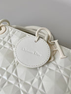 DIOR MEDIUM D-JOY BAG 26 IN WHITE CALFSKIN