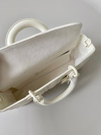 DIOR MEDIUM D-JOY BAG 26 IN WHITE CALFSKIN