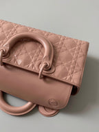 DIOR MEDIUM D-JOY BAG 26 IN DESSERT SAND CALFSKIN