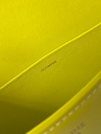 CELINE 20 CHAIN EMBOSSED ARMPIT BAG CHARTREUSE YELLOW CALFSKIN