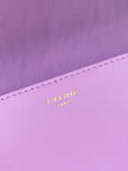 CELINE 20 CHAIN EMBOSSED ARMPIT BAG PURPLE CALFSKIN