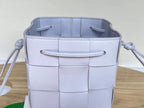 BOTTEGA VENETA SMALL CASSETTE BUCKET 18 IN PALE PURPLE CALFSKIN