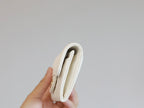 CHANEL FLAP CARD HOLDER 11.3 WHITE GRAINED CALFSKIN GOLD ICON