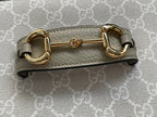 GUCCI HORSEBIT 1955 SADDLE BAG 25 IN WHITE CANVAS AND BEIGE CALFSKIN