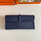 HERMES JIGE ELAN 29 CLUTCH IN NAVY BLUE CALFSKIN