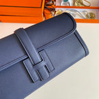 HERMES JIGE ELAN 29 CLUTCH IN NAVY BLUE CALFSKIN