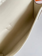 HERMES JIGE ELAN 29 CLUTCH IN BISQUE BEIGE CALFSKIN WITH LIZARD SKIN