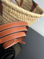 CELINE TRIOMPHE 35 BEIGE MOROCCAN RAFFIA FIBERS BAG
