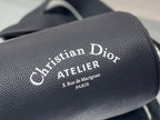 DIOR ROUND BUCKET 21 BAG IN BLACK LAMBSKIN