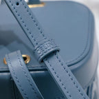 CELINE SQUARE BOX CROSSBODY BAG 11 AZURE BLUE CALFSKIN