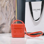 CELINE SQUARE BOX CROSSBODY BAG 11 FIRE ORANGE CALFSKIN
