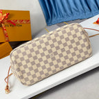 LOUIS VUITTON NEVERFULL MM 32 GREY CREAM DAMIER AZUR