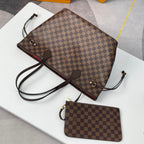 LOUIS VUITTON NEVERFULL MM 32 BROWN RED DAMIER AZUR