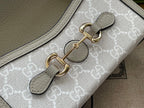 GUCCI HORSEBIT 1955 MINI 18 BAG WHITE CANVAS AND BEIGE CALFSKIN