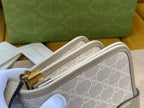 GUCCI MINI CROSSBODY 20 BAG WITH INTERLOCKING G IN BEIGE CANVAS