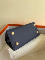 HERMES KELLY MINI 20 BAG IN NAVY BLUE CALFSKIN WITH GOLD HARDWARE