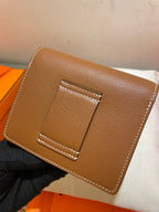HERMES RoulisSlim Wallet 12.7 Tan Calfskin Ghw