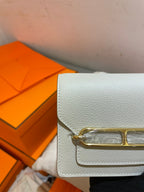 HERMES RoulisSlim Wallet 12.7 White Calfskin Ghw