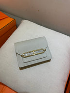HERMES RoulisSlim Wallet 12.7 White Calfskin Ghw