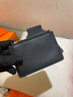 HERMES RoulisSlim Wallet 12.7 Black Calfskin