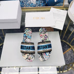 DIOR CD Mule Dway Slide 10mm Multi-motifs Style 25