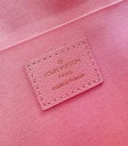 LOUIS VUITTON FÉLICIE POCHETTE 21 IN BLUE BEIGE DAMIER AZUR CANVAS GOLD HARDWARE