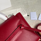CELINE FISH BAG 24 CHERRY RED COWHIDE LEATHER