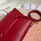 CELINE FISH BAG 24 CHERRY RED COWHIDE LEATHER