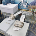 DIOR CD Mule Dway Heeled Slide 45mm Style 26