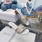 DIOR CD Mule Dway Heeled Slide 45mm Style 26