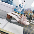 DIOR CD Mule Dway Heeled Slide 45mm Style 24