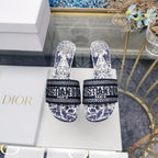 DIOR CD Mule Dway Heeled Slide 45mm Style 22