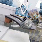 DIOR CD Mule Dway Heeled Slide 45mm Style 21