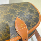 CELINE FOLCO BAG 18 BLACK IN TRIOMPHE CANVAS AND CALFSKIN