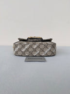 GUCCI MINI 25 PRINTED SADDLE BAG IN EICRU BEIGE CANVAS