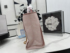 CHANEL DEAUVILLE LARGE 38 TOTE BAG IN LIGHT PINK CANVAS GOLD HARDWARE