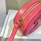 CELINE OVAL PURSE BAG 20 IN ROUGE PINK CALFSKIN